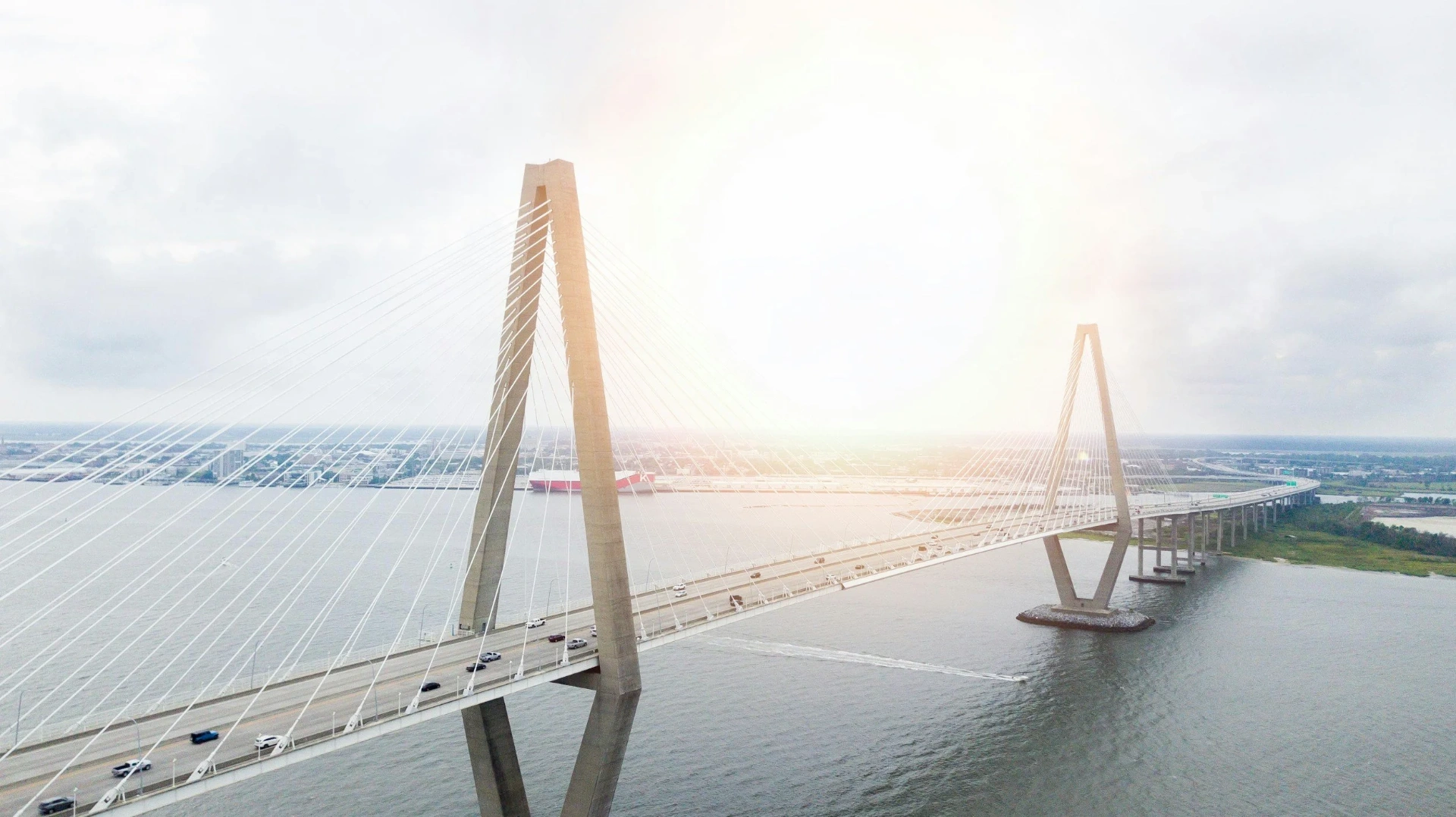 The Ravenel Bridge over Charleston Harbor